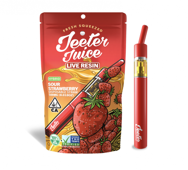 Buy Sour Strawberry Live Resin Jeeter Juice Disposable Straw Online